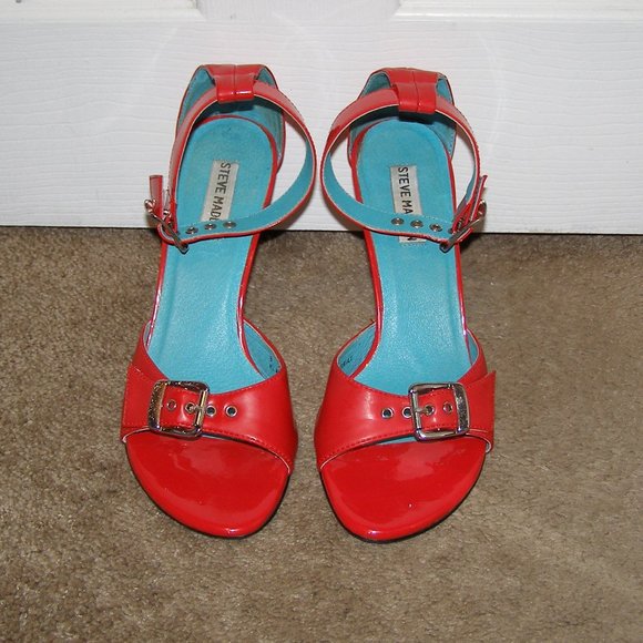 size 8 Vintage Used STEVE MADDEN Red Hot Sexy heel - Picture 3 of 14